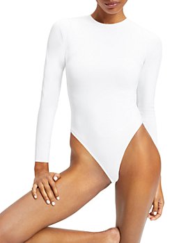 Yummie Women's Long Sleeve Thong Bodysuit, White, Medium/Large New With  Tags.