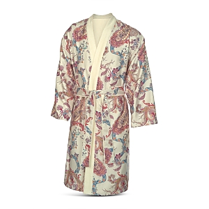 Etro Doubled Kimono Printed Bath Robe In White