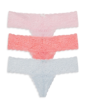 Skarlett Blue Obsessed Thongs, Set Of 3 In Chiffon/white/pink Sun/chiffon/mist