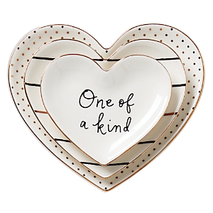 Shop Kate Spade New York 3 Piece Catch All Heart Dishes In White