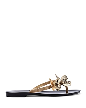 Melissa Women's Harmon Fly Butterfly Scented Thong Sandals In Black/gold