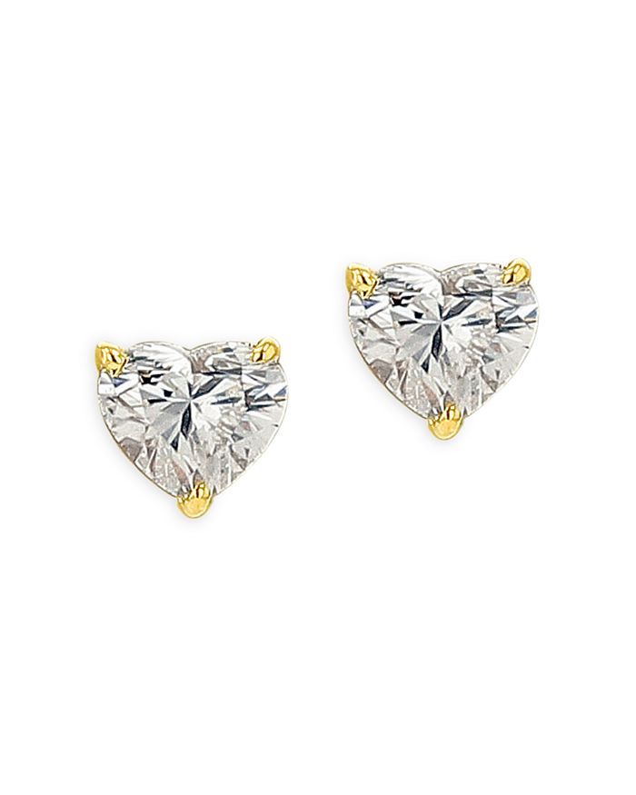 Bloomingdale's Diamond Heart Cut Stud Earrings in 14K Yellow Gold, 0.25 ...