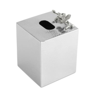 White Orchid Tissue Box Holder