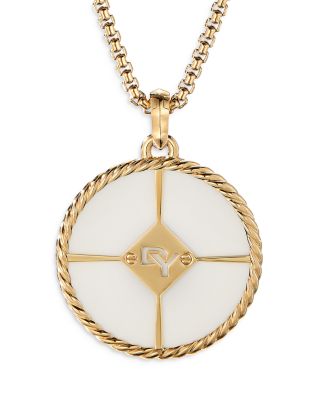 DY Elements&reg; Disc Pendant in 18K Yellow Gold with Cacholong, Peridot and Pav&eacute; Diamonds