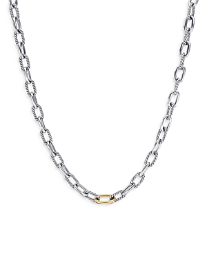 DAVID YURMAN 18K YELLOW GOLD & STERLING SILVER DY MADISON LINK CHAIN NECKLACE, 18.5
