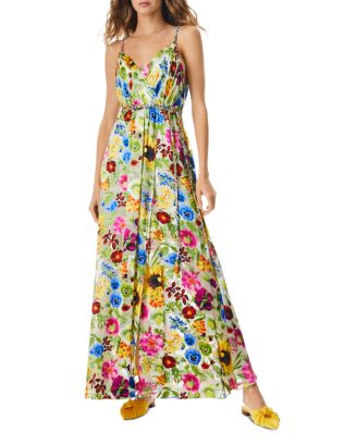Alice and Olivia Samantha Floral Burnout Wrap Maxi Dress