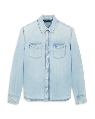 The Kooples - Denim Bandana Patch Shirt