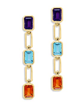 Bloomingdale's - Multi Gemstone Paperclip Link Chain Drop Earrings in 14K Yellow Gold - 100% Exclusive
