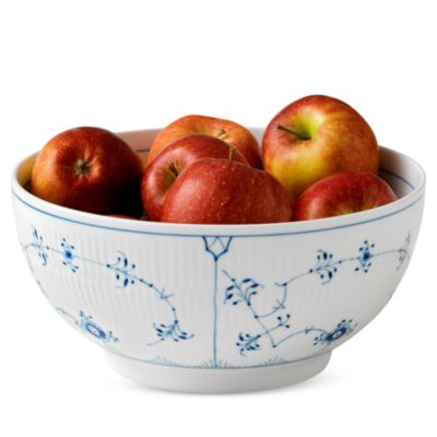 Blue Fluted Plain Round Bowl, Large