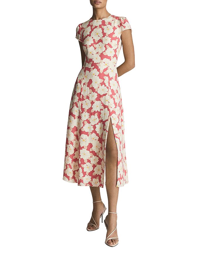 REISS Livia Floral Print Midi Dress | Bloomingdale's