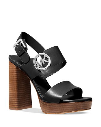 MICHAEL Michael Kors Women's Summer Logo Charm High Heel Platform Sandals |  Bloomingdale's