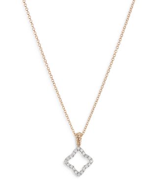David Yurman 18K Yellow Gold Cable Collectibles Pendant Necklace with Diamonds