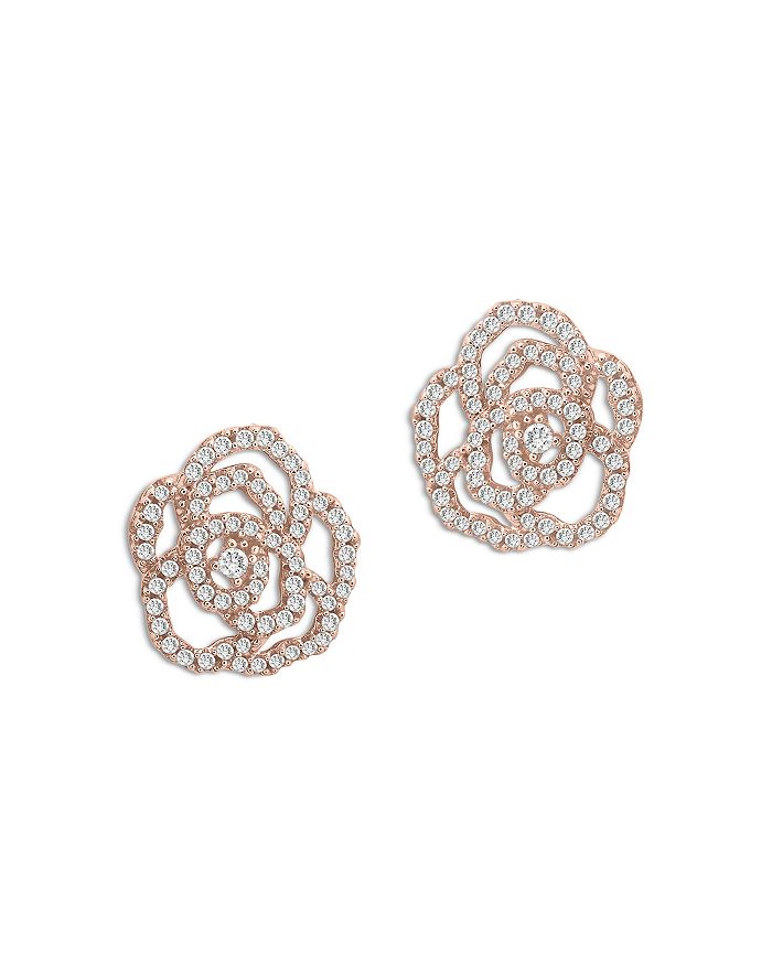 Bloomingdale's - Diamond Rose Flower Earrings in 14K Rose Gold, 0.30 ct. t.w. - 100% Exclusive