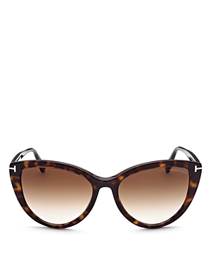 Tom Ford Isabella-02 56mm Gradient Cat Eye Sunglasses In Havana/brown
