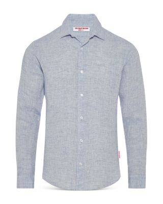 Giles Linen Textured Tailored Fit Button Down Shirt