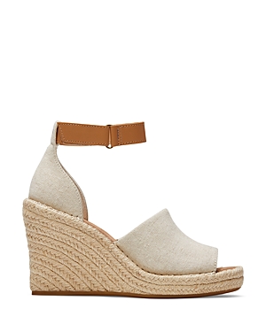 TOMS WOMEN'S NATURAL MARISOL ANKLE STRAP WEDGE SANDALS