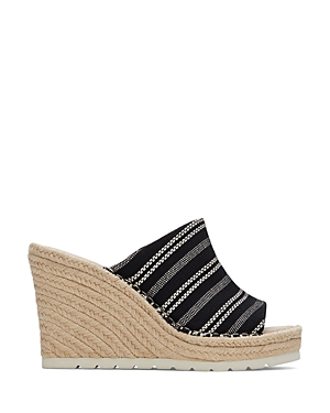 TOMS WOMEN'S MONICA GLOBAL STRIPED WEDGE MULES