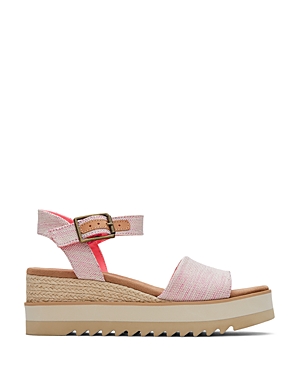 TOMS WOMEN'S DIANA ANKLE STRAP ESPADRILLE WEDGE SANDALS