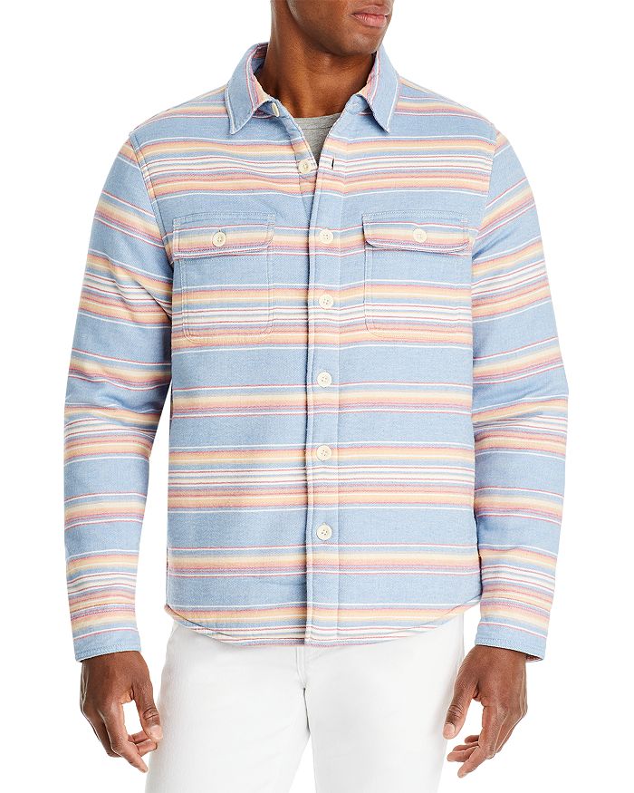 Faherty Striped Sherpa Lined Shirt Jacket Bloomingdale's