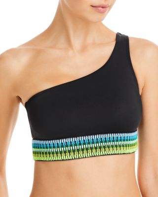 Peixoto Zoni Asymmetric Contrast Trim Bikini Top