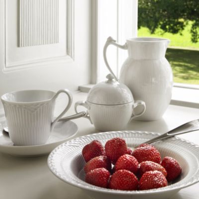 White Fluted Half Lace Dinnerware