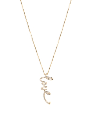 NADRI CIRQUE PAVE LOVE PENDANT NECKLACE IN 18K GOLD PLATED, 15-18