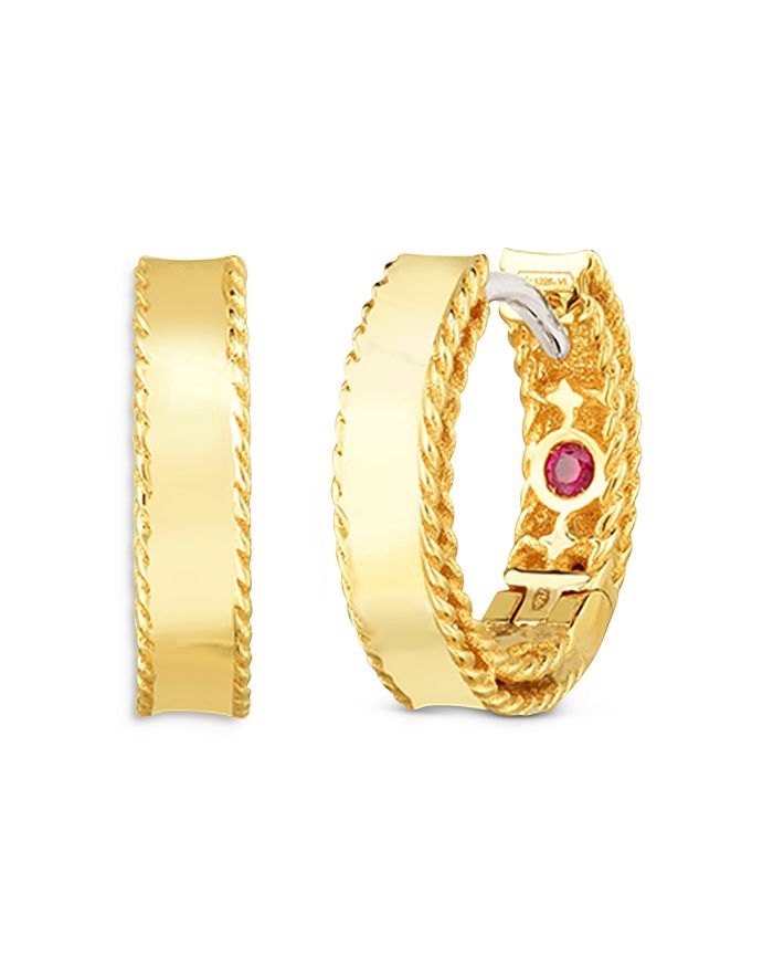 Roberto Coin 18K Yellow Gold Symphony Princess Hoop Earrings