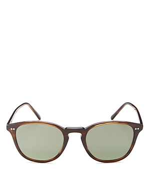 Shop Oliver Peoples Forman Round Sunglasses, 51mm In Tortoise/green Polarized