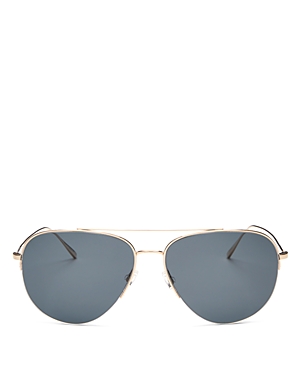 OLIVER PEOPLES CLEAMONS POLARIZED BROW BAR AVIATOR SUNGLASSES, 60MM