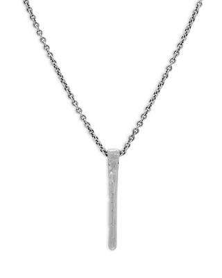 John Varvatos Men's Sterling Silver Artisan Hammered Nail Pendant Necklace, 24