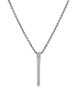 Men's Sterling Silver Artisan Hammered Nail Pendant Necklace, 24