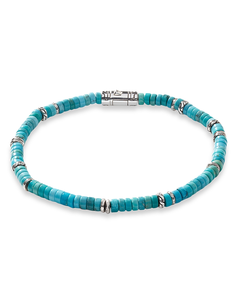 John Hardy Men's Sterling Silver Classic Chain Turquoise Bead Heishi Bracelet