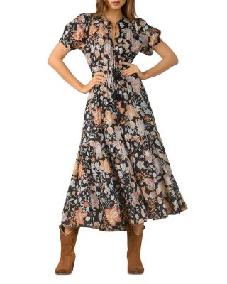 floral print full length dresses