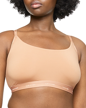 Calvin Klein Form To Body Unlined Bralette In Sandalwood