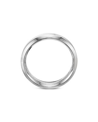 Men's 18K White Gold Beveled Band