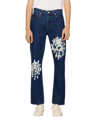 Sandro - Tie Dye Straight Fit Jeans in Blue Vintage