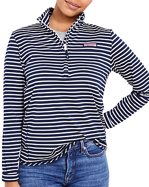 Vineyard Vines Sankaty Shep Striped Half Zip Sweatshirt In Hammerhead Stripe