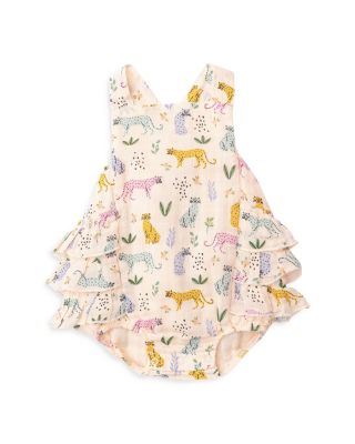 Angel Dear - Girls' Safari Print Ruffled Muslin Bodysuit - Baby