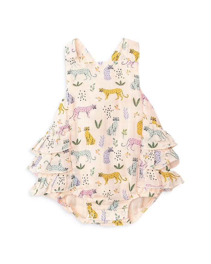 Angel Dear Girls' Safari Print Ruffled Muslin Bodysuit Baby