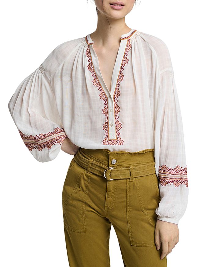 VANESSA BRUNO Embroidered Blouse | Bloomingdale's
