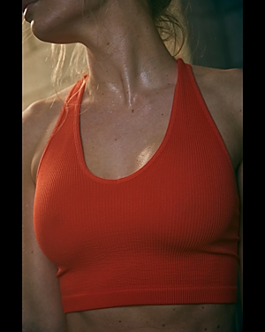 Free People Fp Movement By Free Throw Ribbed Crop Tank In Ripe Persimmon