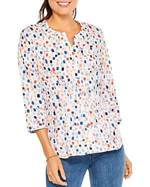 Nic And Zoe Seaglass Button Front Shirt In Orange Multi | ModeSens