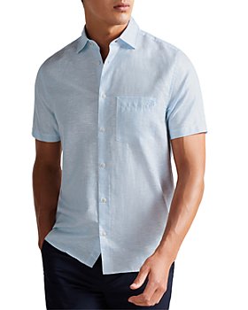 Bloomingdales Men Clothing Shirts Short sleeved Shirts Nolan Short Sleeve Contrast Trim Shirt 