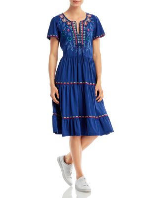 Johnny Was Sicilia Tiered Cotton Knit Dress | Bloomingdale's