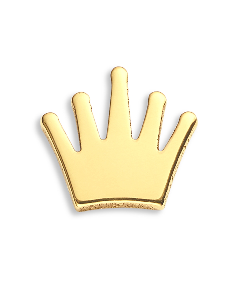 Zoë Chicco 14k Yellow Gold Itty Bitty Symbols Crown Single Stud Earring In Gold