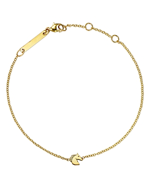 Zoe Chicco 14K Yellow Gold Itty Bitty Symbols Horse Bracelet
