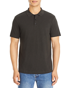 Shop Theory Bron Cotton Regular Fit Polo Shirt In Black