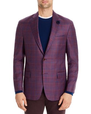 lauren by ralph lauren berry plaid classic fit sport coat