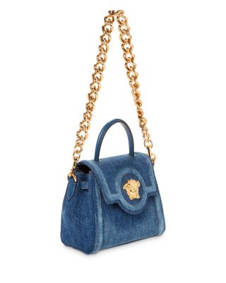 Versace La Medusa Denim Top Handle Bag | Bloomingdale's