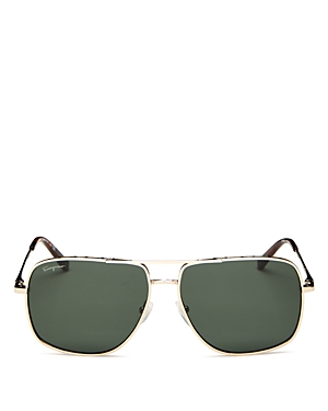 Salvatore Ferragamo Men's Brow Bar Aviator Sunglasses, 60mm